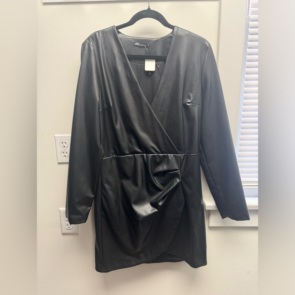 Zara faux leather dress XL